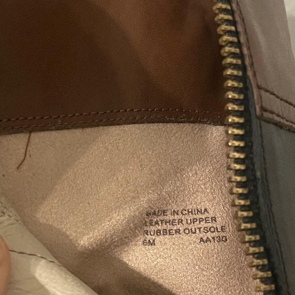 Michael Kors Stockard Two Tone Black Mocha/Brown Leather Platform Heel Boots 6M - Picture 6 of 14